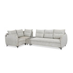 Infinia 3+1+1 Seater Fabric Sofa Set with Right Corner Sofa and Rectangle Console- Off White