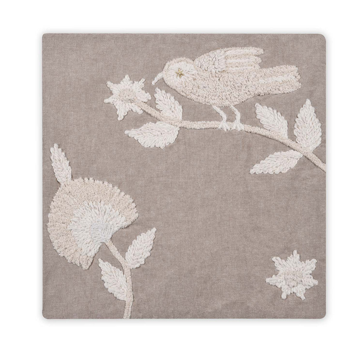 Embroidered Chambray Trivet- Beige