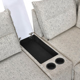 Infinia 3+1+1 Seater Fabric Sofa Set with Left Corner Sofa and Rectangle Console- Off White
