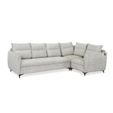 Infinia 3+1+1 Seater Fabric Sofa Set with Left Corner Sofa- Off White