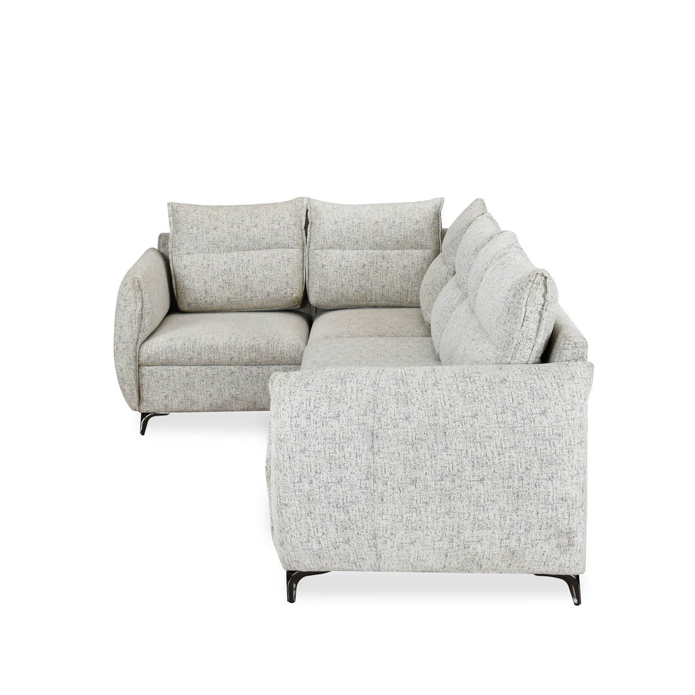 Infinia 3+1+1 Seater Fabric Sofa Set with Right Corner Sofa- Off White