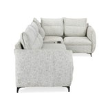 Infinia 3+1+1 Seater Fabric Sofa Set with Left Corner Sofa and Rectangle Console- Off White