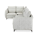 Infinia 3+1+1 Seater Fabric Sofa Set with Right Corner Sofa and Rectangle Console- Off White