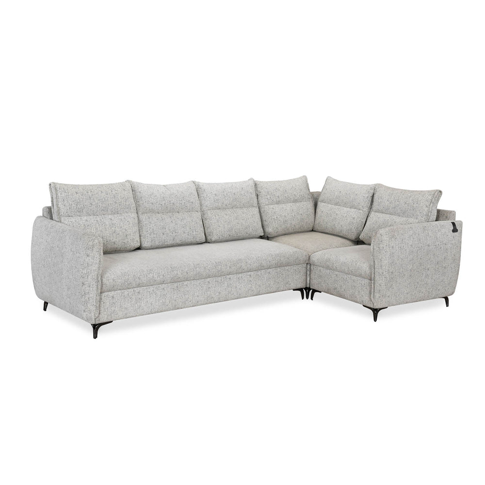 Infinia 3+1+1 Seater Fabric Sofa Set with Left Corner Sofa- Off White