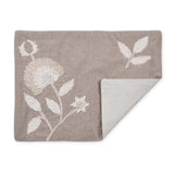 Floral Embroidered Chambray Placemat- Beige