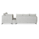 Infinia 3+1+1 Seater Fabric Sofa Set with Left Corner Sofa and Rectangle Console- Off White