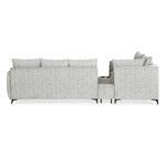 Infinia 3+1+1 Seater Fabric Sofa Set with Right Corner Sofa and Rectangle Console- Off White