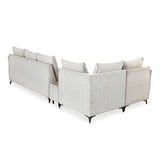 Infinia 3+1+1 Seater Fabric Sofa Set with Right Corner Sofa and Rectangle Console- Off White