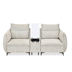 Infinia 2 Seater Fabric Sofa with Rectangle Console- Off White