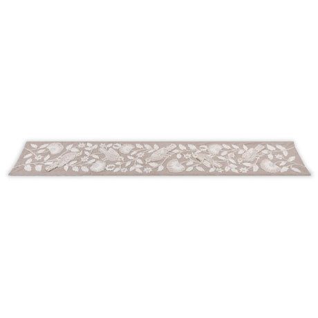Decorative Embroidered Table Runner- Beige, 180 x 33 cm
