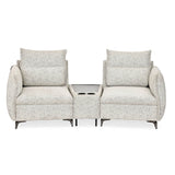 Infinia 2 Seater Fabric Sofa with Triangle Console- Off White