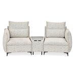Infinia 2 Seater Fabric Sofa with Triangle Console- Off White