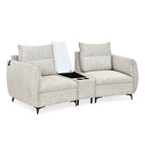 Infinia 2 Seater Fabric Sofa with Triangle Console- Off White