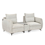 Infinia 2 Seater Fabric Sofa with Triangle Console- Off White