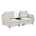 Infinia 2 Seater Fabric Sofa with Triangle Console- Off White
