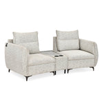 Infinia 2 Seater Fabric Sofa with Triangle Console- Off White