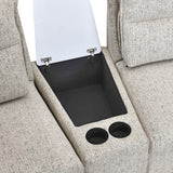 Infinia 2 Seater Fabric Sofa with Triangle Console- Off White