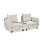 Infinia 2 Seater Fabric Sofa with Rectangle Console- Off White