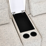 Infinia 2 Seater Fabric Sofa with Rectangle Console- Off White