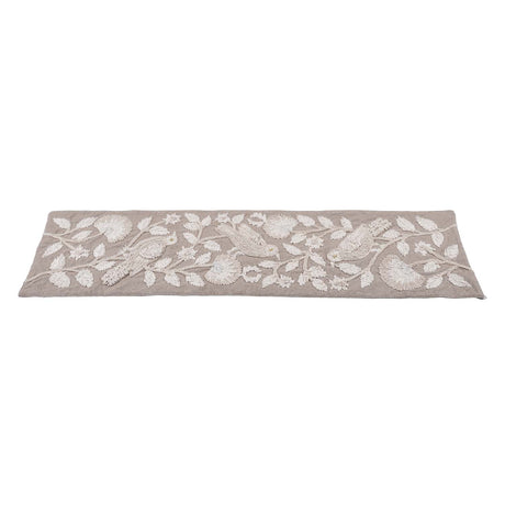 Decorative Embroidered Table Runner- Beige, 120 x 33 cm
