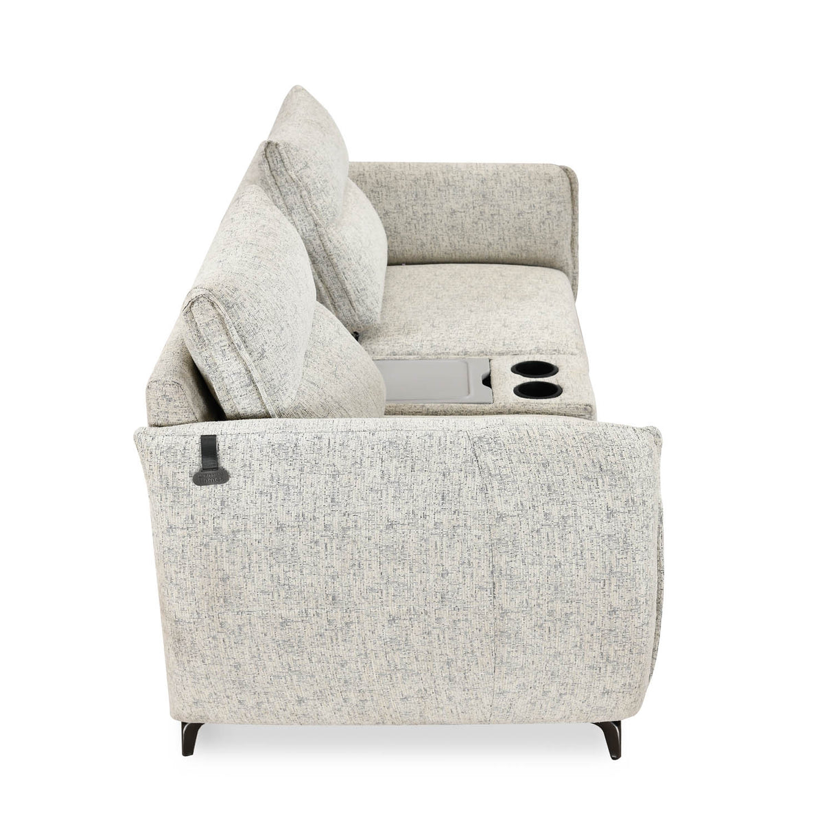 Infinia 2 Seater Fabric Sofa with Rectangle Console- Off White