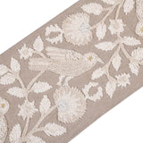 Decorative Embroidered Table Runner- Beige, 120 x 33 cm