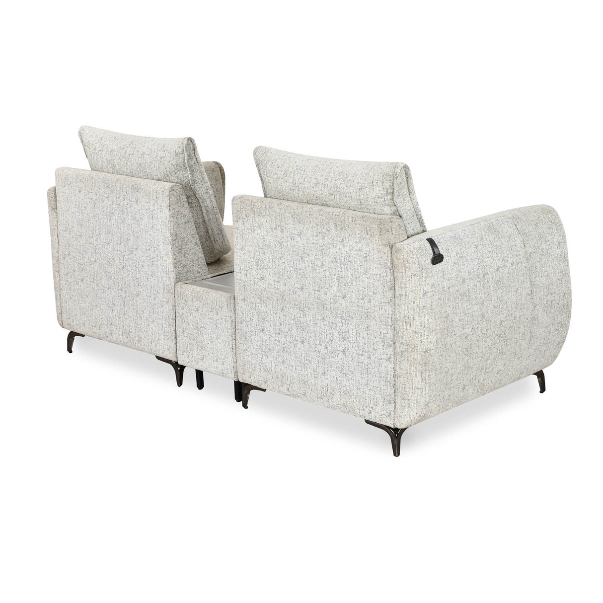 Infinia 2 Seater Fabric Sofa with Rectangle Console- Off White