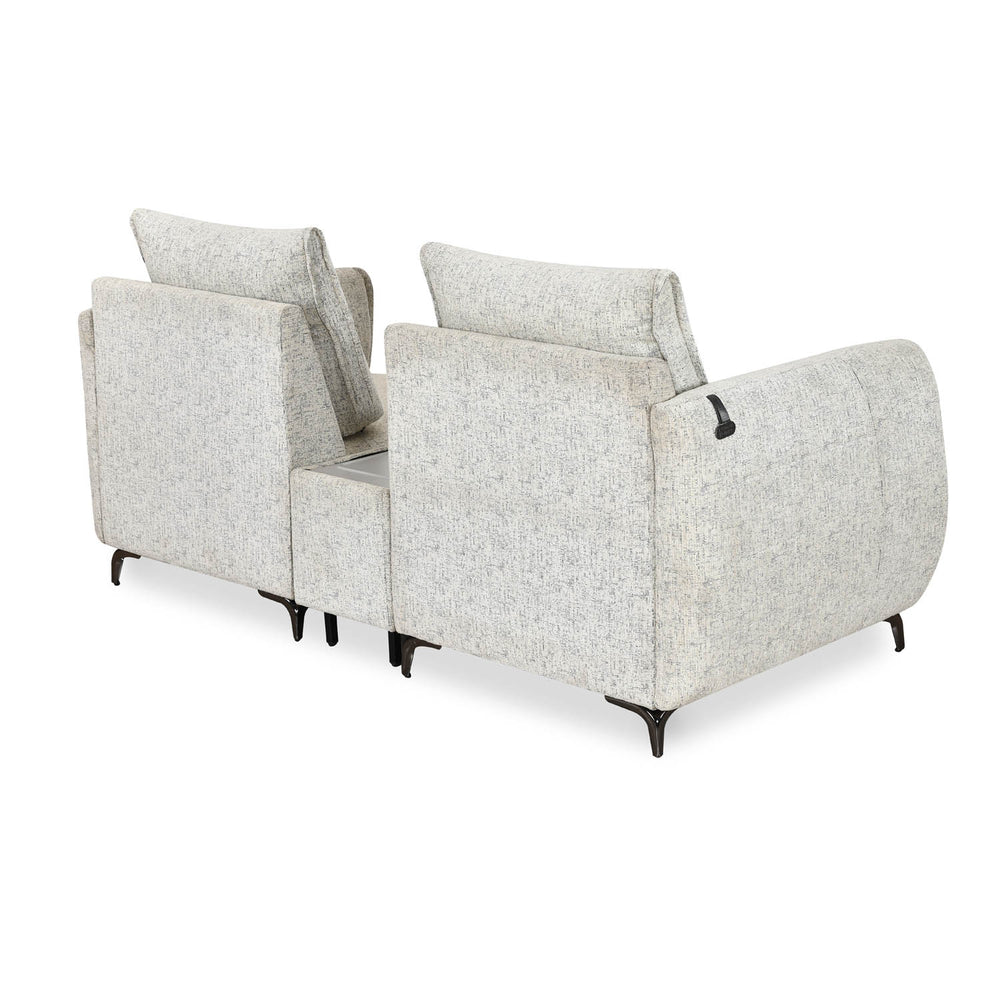 Infinia 2 Seater Fabric Sofa with Rectangle Console- Off White