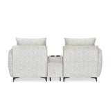 Infinia 2 Seater Fabric Sofa with Rectangle Console- Off White