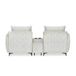Infinia 2 Seater Fabric Sofa with Rectangle Console- Off White