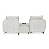 Infinia 2 Seater Fabric Sofa with Triangle Console- Off White
