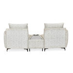 Infinia 2 Seater Fabric Sofa with Triangle Console- Off White