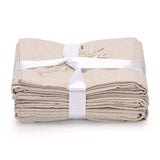Embroidered Cotton & Polyester Napkin Set of 4- Beige