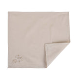 Embroidered Cotton & Polyester Napkin Set of 4- Beige