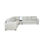 Infinia 3+3+1 Seater Fabric Sofa Set with Right Corner Sofa and Rectangle Console- Off White