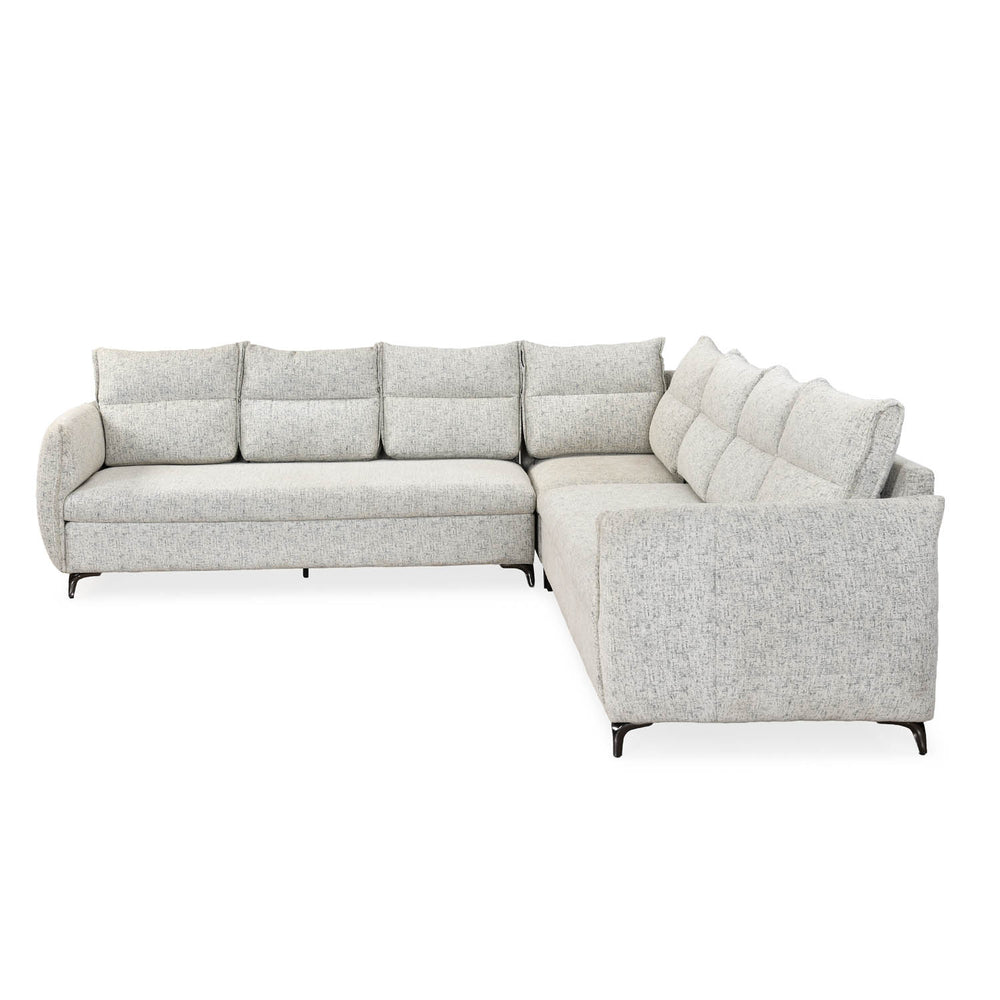 Infinia 3+3+1 Seater Fabric Sofa Set with Right Corner Sofa- Off White