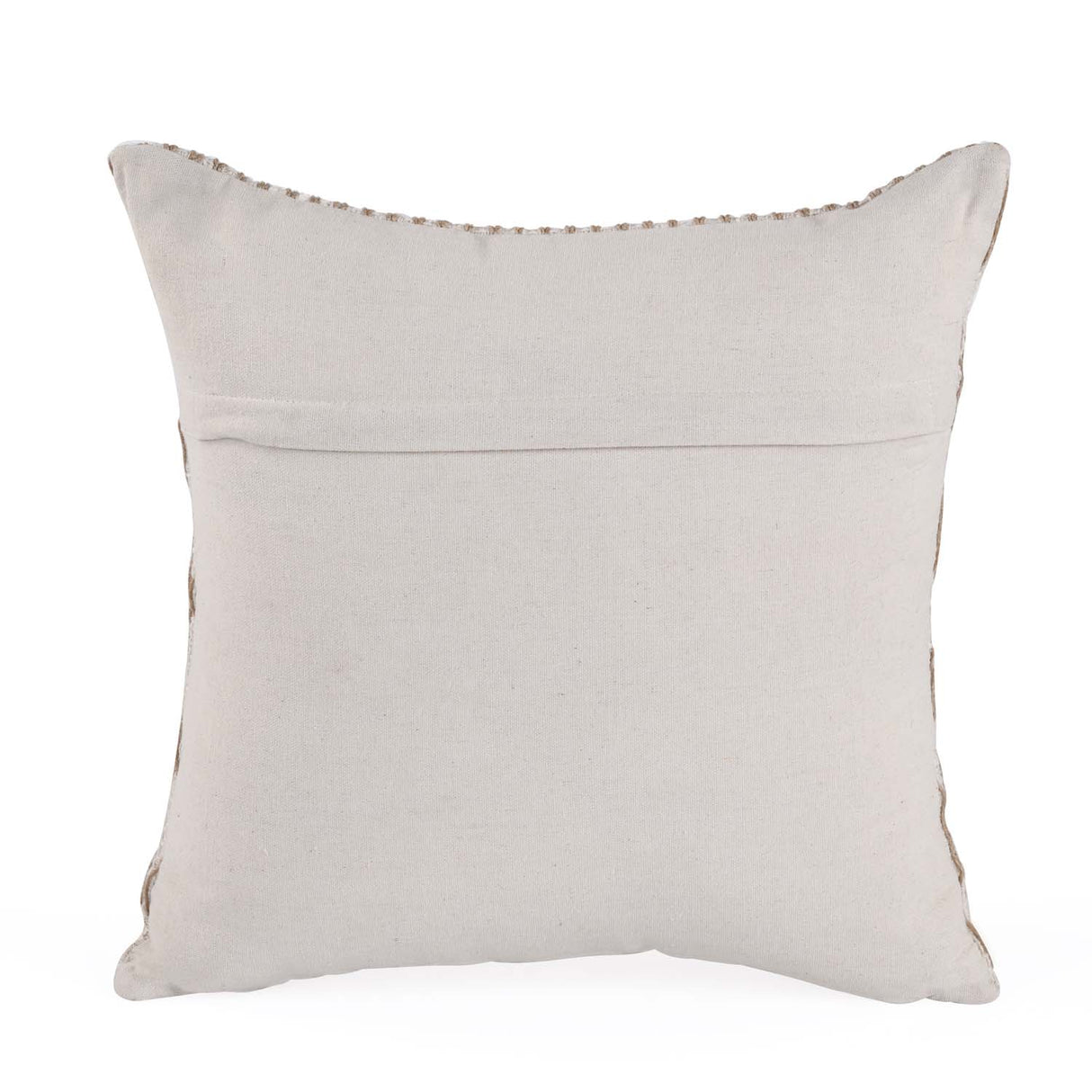 Abstract Embroidered Cotton & Polyester 16" x 16" Cushion Cover- Beige