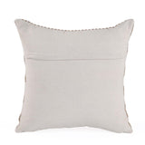 Abstract Embroidered Cotton & Polyester 16" x 16" Cushion Cover- Beige