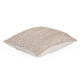 Abstract Embroidered Cotton & Polyester 16" x 16" Cushion Cover- Beige