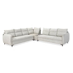 Infinia 3+3+1 Seater Fabric Sofa Set with Right Corner Sofa and Rectangle Console- Off White