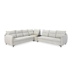Infinia 3+3+1 Seater Fabric Sofa Set with Right Corner Sofa and Rectangle Console- Off White