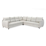 Infinia 3+3+1 Seater Fabric Sofa Set with Right Corner Sofa- Off White