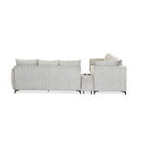Infinia 3+3+1 Seater Fabric Sofa Set with Right Corner Sofa and Rectangle Console- Off White