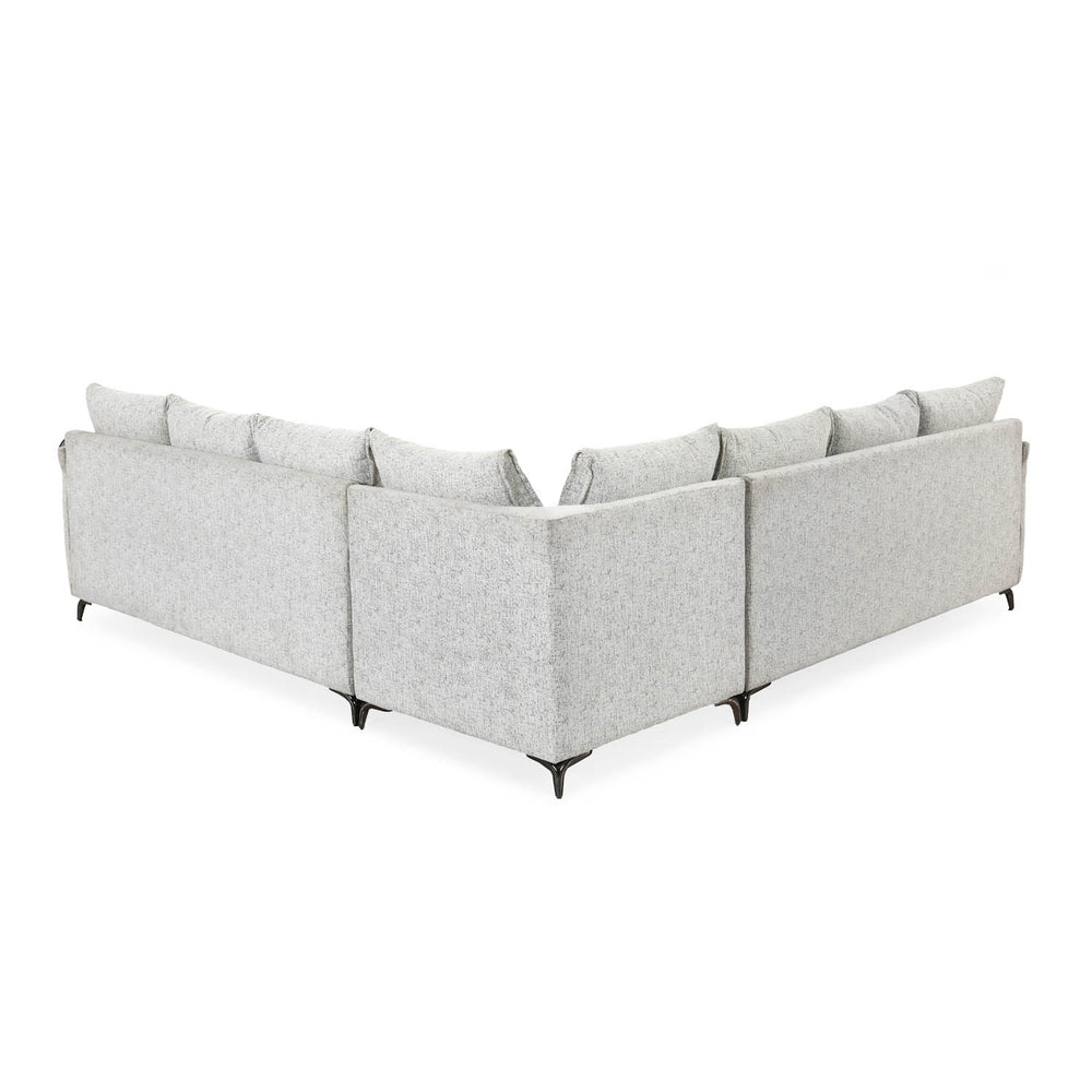 Infinia 3+3+1 Seater Fabric Sofa Set with Right Corner Sofa- Off White