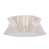 Seven Leaf Cotton & Polyester 16" x 16" Cushion Cover- Beige