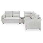 Infinia 2+2+1 Seater Fabric Sofa Set with Left Corner Sofa and Rectangle Console- Off White