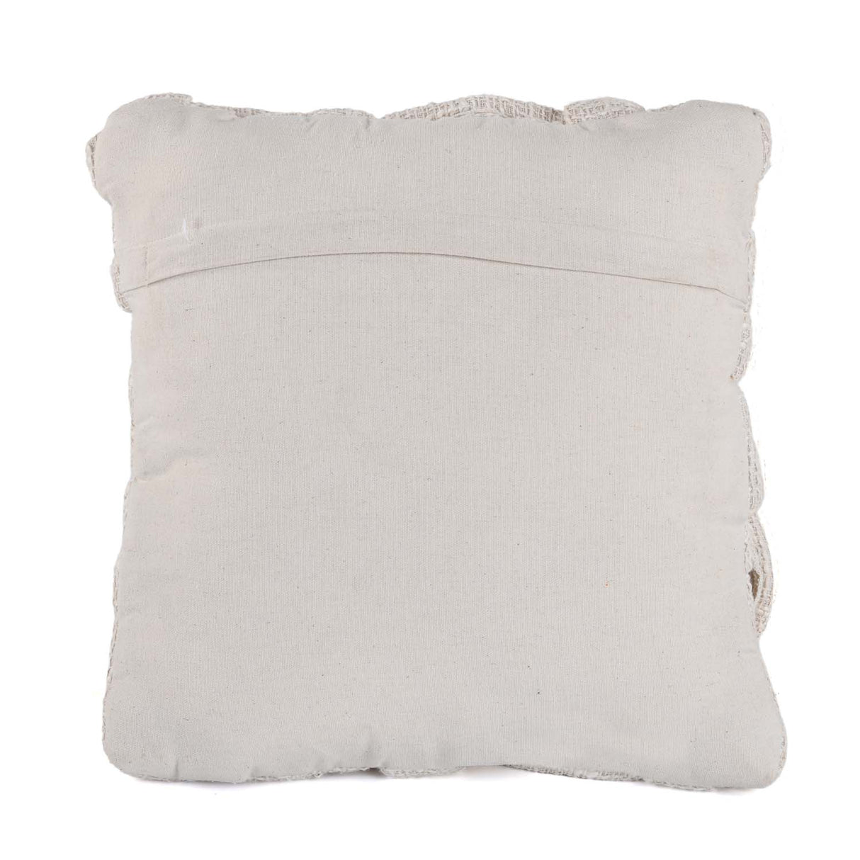 Basket Knit Cotton & Polyester 16" x 16" Cushion Cover- Off White