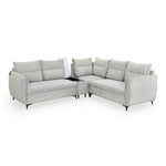 Infinia 2+2+1 Seater Fabric Sofa Set with Left Corner Sofa and Rectangle Console- Off White