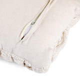 Basket Knit Cotton & Polyester 16" x 16" Cushion Cover- Off White