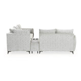 Infinia 2+2+1 Seater Fabric Sofa Set with Left Corner Sofa and Rectangle Console- Off White
